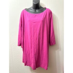 Roaman’s 4X (34/36) Plus Size Pink Shirt- Soft, Flowy, Lightweight